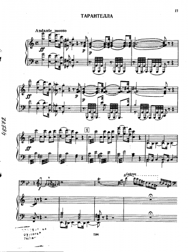 Bottesini - Tarantella - Piano Score