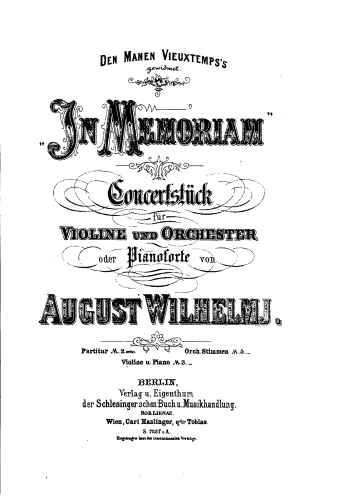 Wilhelmj - In Memoriam - Score