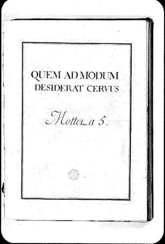Lalande - Quem admonum, Grand motet - Score