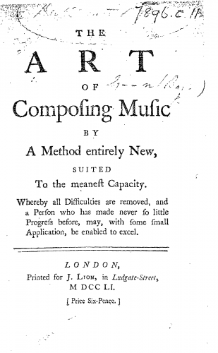 Hayes - The Art of Composing Music by a Method Entirely New - Complete book
