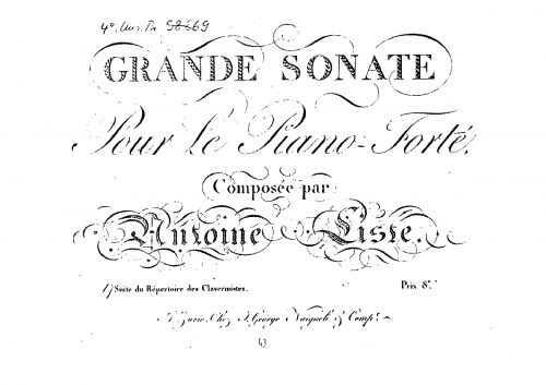 Liste - Piano Sonata in A major - Score