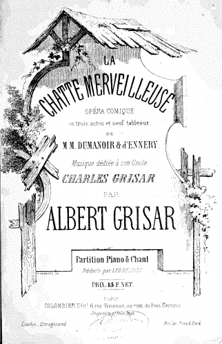 Grisar - La chatte merveilleuse - Vocal Score - Score