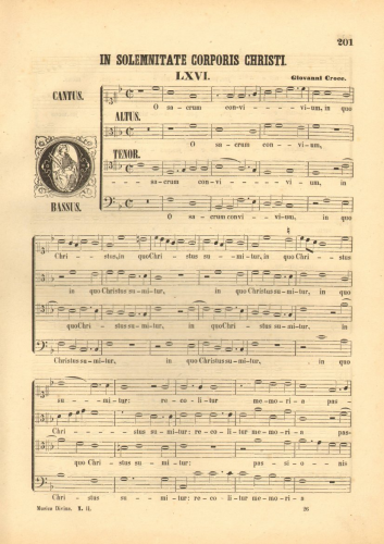 Croce - O sacrum convivium - Score