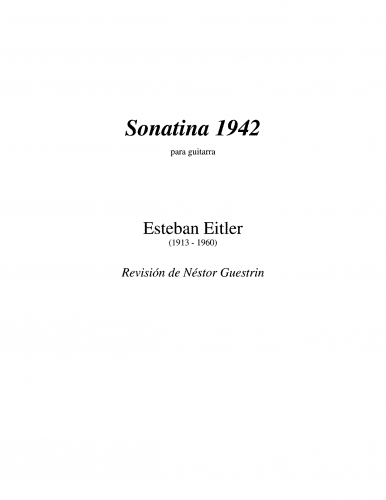 Eitler - Sonatina 1942 - Score
