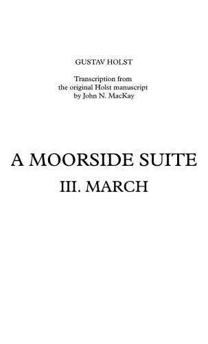 Holst - A Moorside Suite - III. March