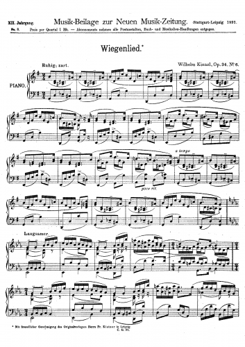 Kienzl - Piano Pieces, Op. 34 - No. 6 - Wiegenlied
