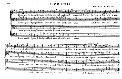 Callcott - Spring - Score