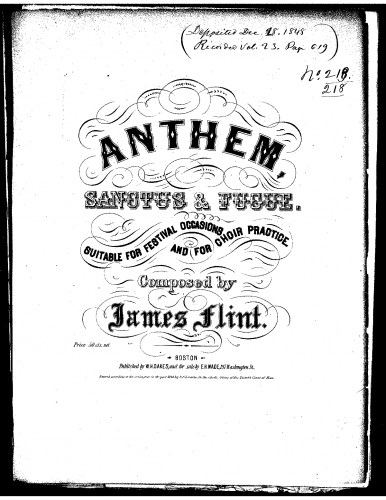 Flint - Anthem: Sanctus and Fugue - Score