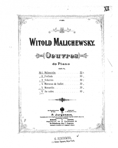 Maliszewski - 6 Piano Pieces - 5. Menuetto
