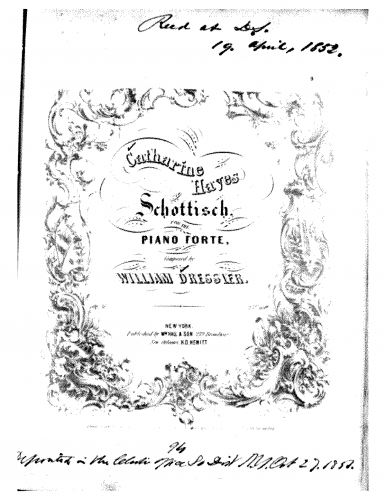 Dressler - Catharine Hayes Schottisch - Score