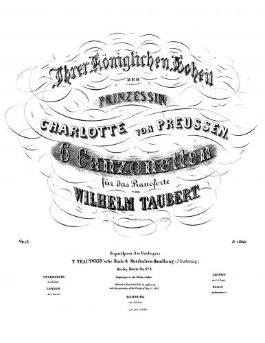 Taubert - 6 Canzonetten - Score