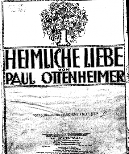 Ottenheimer - Heimliche Liebe - Selections For Piano solo (Ottenheimer) - Potpourri I