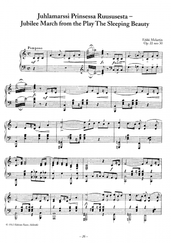 Melartin - Sleeping Beauty - No. 30. Juhlamarssi (Festive March) For Piano solo (Composer) - Score