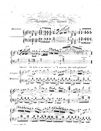 Schubert - Mosaïque sur des motifs de la Norma, de Bellini - Score