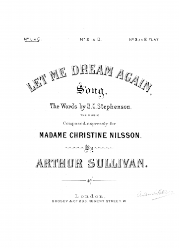 Sullivan - Let Me Dream Again - Score
