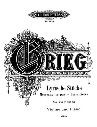 Grieg - Lyric Pieces, Op. 54 - Troldtog / March of the Dwarfs (No. 3) For Violin and Piano (Sitt)