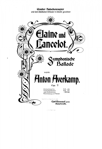 Averkamp - Elaine und Lancelot, Op. 7 - Score