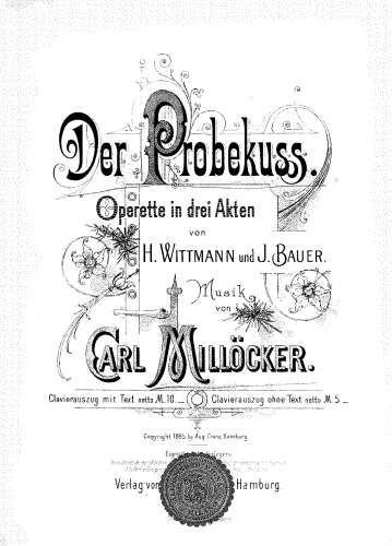 Millöcker - Der Probekuss - Vocal Score - Score