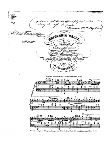 Pond - Britannia Waltz - Score