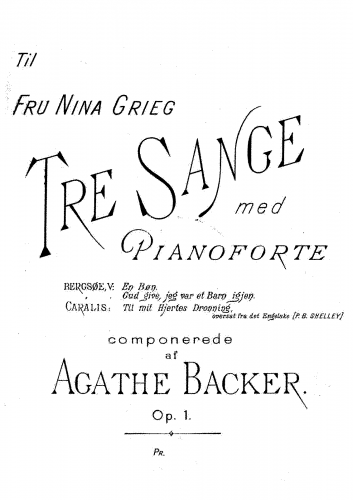 Backer-Grøndahl - 3 Songs, Op. 1 - Score