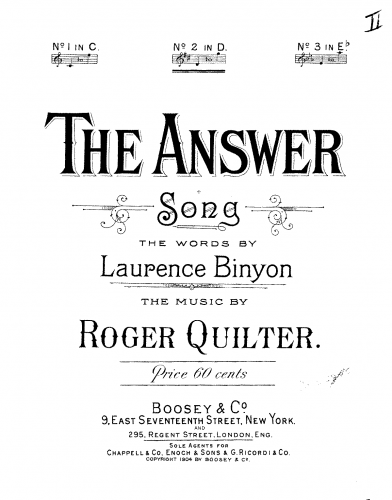 Quilter - The Answer - Score