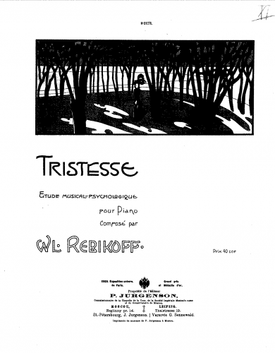 Rebikov - Tristesse - Score