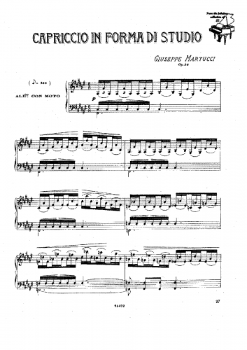 Martucci - Capriccio in forma di studio, Op. 26 - Score