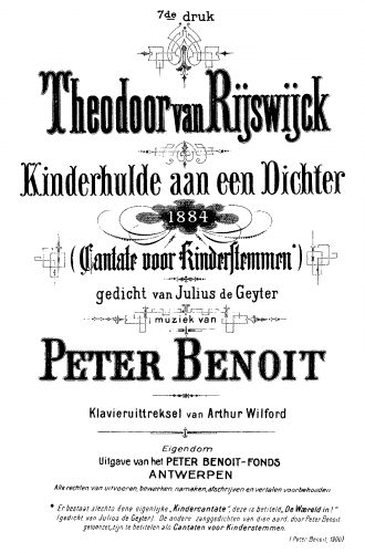 Benoît - Theodoor Van Rijswijck - Vocal Score - Score