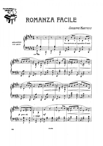 Martucci - Romanza facile - Score