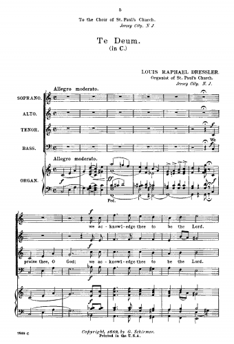 Dressler - Te Deum in C major - Score