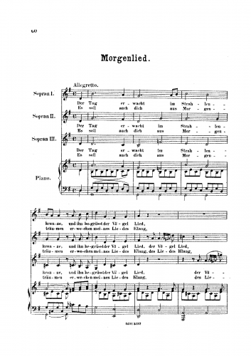 Curschmann - Morgenlied - Score