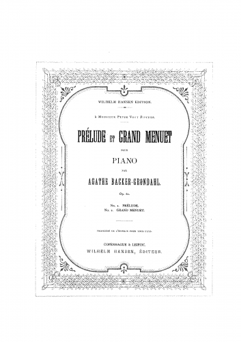 Backer-Grøndahl - Prelude et Grand Menuet, Op. 61 - Score