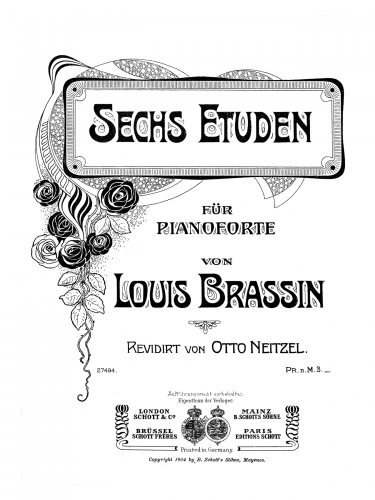 Brassin - 12 Grande Etudes de Concert, Op. 12 - Books 1 and 2 (Complete Score)