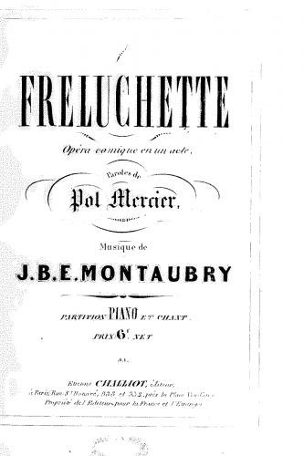 Montaubry - Freluchette - Vocal Score - Score