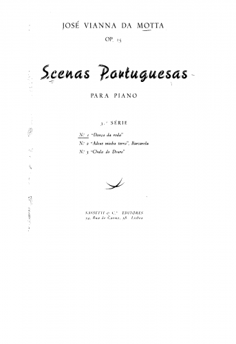 Vianna da Motta - Scenas Portuguesas, 3rd Series, Op. 15 - Piano Score