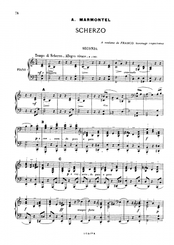 Marmontel - Scherzo - Score
