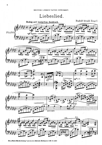 Zingel - Liebeslied - Score
