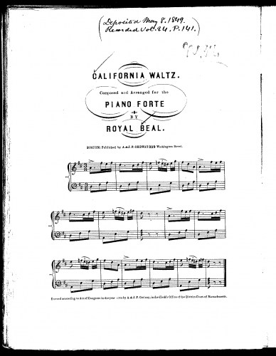 Beal - California Waltz - Score