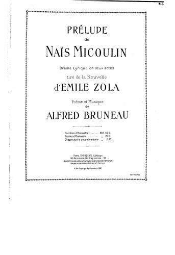 Bruneau - Naïs Micoulin - Prélude - Score