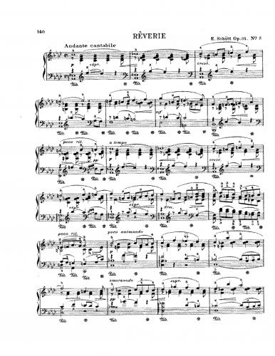 Schütt - Silhoutten, Op. 34 - Score