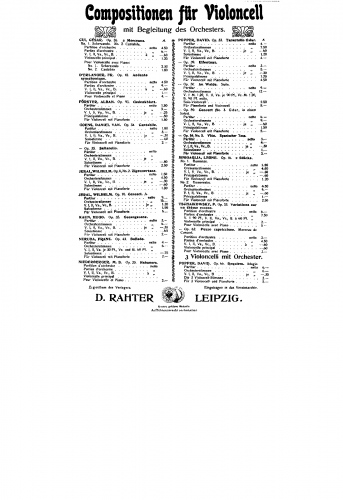 Sinigaglia - 2 Pieces for Cello and Piano, Op. 16 - For Orchestra - Full Score