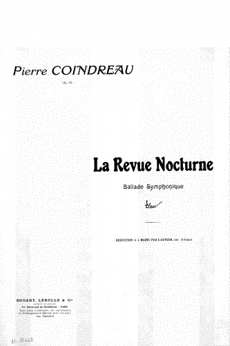 Coindreau - La revue nocturne - For Piano 4 hands (Composer) - Score