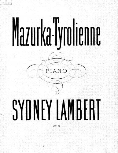 Lambert - Mazurka tyrolienne - Score