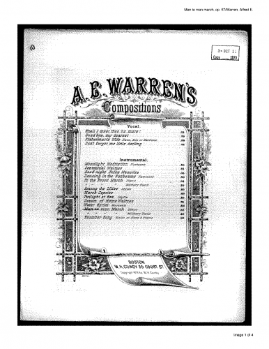 Warren - Man to Man March, Op. 57 - Score