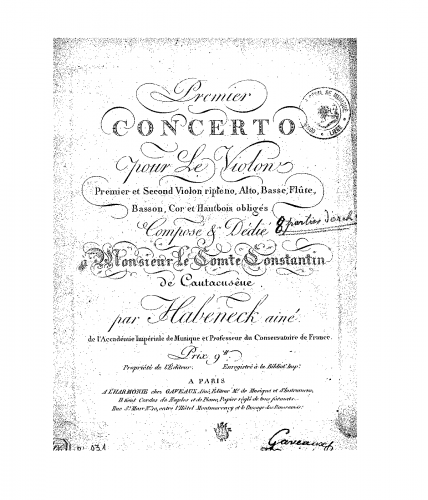 Habeneck - Violin Concerto No. 1 - Violin Solo