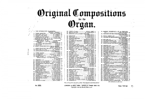 Hall - Offertory - Organ Score