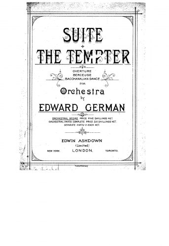 German - The Tempter - Full Score Orchestral Suite - Score