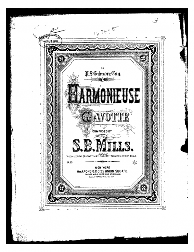 Mills - Harmonieuse, Op. 33 - Score