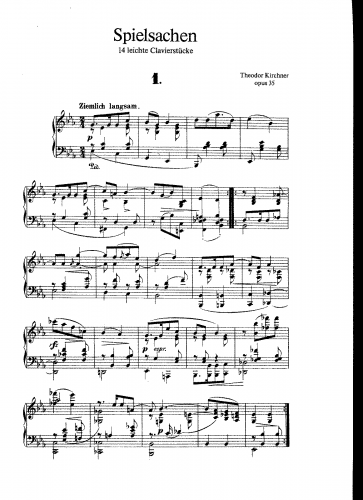 Kirchner - Spielsachen, Op. 35 - Score