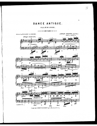 Jensen - 6 Deutsche Suiten - Piano Score Suite No. 1 in B minor. Dance Antique: Allemande in B minor. - 1. Allemande